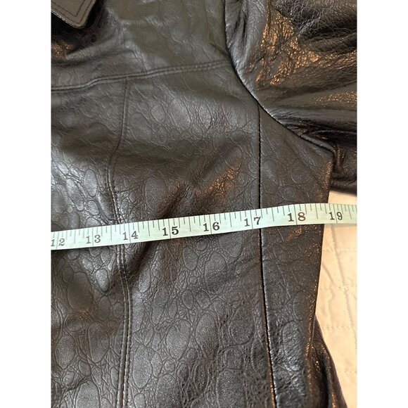 Bebe Black 100% Leather Jacket Womens Size S - Picture 10 of 12